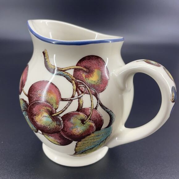 Pier 1 Macintosh Fruit Creamer Earthenware Coffee Cream Pitcher Fall Cottagecore - Picture 2 of 7